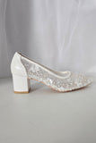 LaceWeddingShoesWhiteEmbroideredBridalShoesClosedToeWeddingShoeRoundedBridalHeelLowHeelsforBride2025411