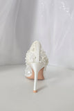 LuxuryWhiteLaceBridal PumpsPointedToeHighHeelWeddingShoeforBrideSelina2025410