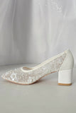 LaceWeddingShoesWhiteEmbroideredBridalShoesClosedToeWeddingShoeRoundedBridalHeelLowHeelsforBride2025411
