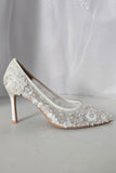 LuxuryWhiteLaceBridal PumpsPointedToeHighHeelWeddingShoeforBrideSelina2025410