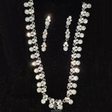 Silver Infinity Pendant Necklace Dangle Earring Bridal Pearl Jewelry Sets selina2022091602