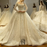 Elegant Beaded Long Sleeves Bridal Wedding Dresses selina2022531123