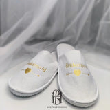 Sparkle and Bash White Wedding Slippers for Bridal Party For Bridesmaid selina2022080414