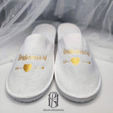 Sparkle and Bash White Wedding Slippers for Bridal Party For Bridesmaid selina2022080414