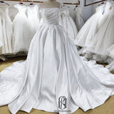 Square Collar Elegant Simple Bridal Dress selina202252073