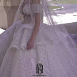 Beaded Off Shoulder Lace Bridal Wedding Dress selina202241807