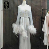 Bride Bridesmaids Lace Long Sleeves Wedding Robes selina202241821