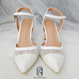 chunky high heel bridal shoes Wedding Shoes Party shoes selina2022090612