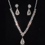 Bridal Austrian Crystal Necklace and Earrings Jewelry Set Gifts fit with Wedding Dress selia2022092006